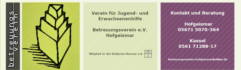 Logo und Kontakt Betreuungsverein Hofgeismar e.V.
